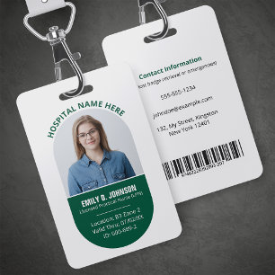 Custom Licensed Practical Nurse LPN Photo Logo ID Badge