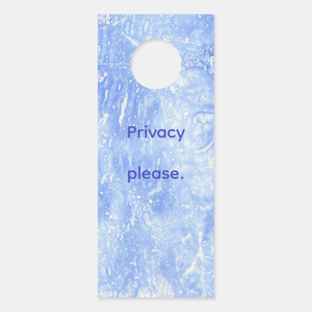 Custom Light Blue Abstract Door Hangers (Front)