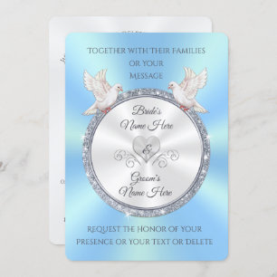 Custom Light Blue and White Wedding Invitations