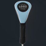 Custom Light Blue Business Logo Branded Golf Head Cover<br><div class="desc">A professional custom branded golf head cover for your business features your logo design. Light sky blue background colour can be modified. Please contact the designer for assistance with personalising this or other promotional items at kathleen@plushpaper.com</div>