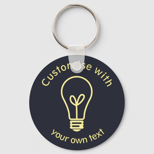 Custom Light Bulb Icon Key Ring (Front)
