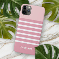 Custom Light Dusty Rose Blush Pink Stripes Pattern
