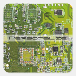 Custom Light Green PCB Circuit Board for IT Pros Square Sticker