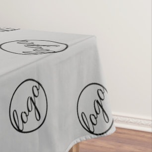 Custom Light Grey Trade Show Logo Business Tablecloth