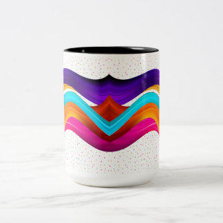 custom light peach coral orange stripes pattern  Two-Tone coffee mug
