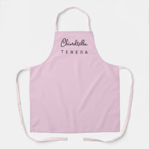Custom Light Pink Minimalist Monogram Design Apron