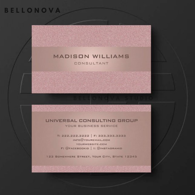 Custom Light Pink White Glitter Professional Business Card (Custom Light Pink White Glitter Professional Business Card)