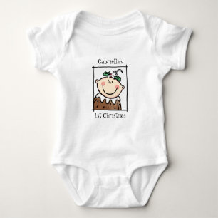 Custom Light Skin Tone Baby's First Christmas Baby Bodysuit
