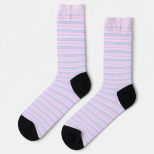 Custom Light Soft Blue Pink Purple Pastel Stripes  Socks