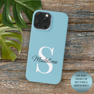 Custom Light Teal Seafoam Ocean Blue Coloured iPhone 13 Pro Max Case
