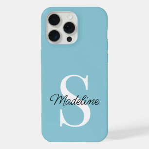 Custom Light Teal Seafoam Ocean Blue Coloured iPhone 15 Pro Max Case