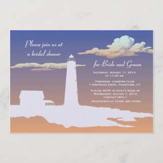 Custom lighthouse wedding/shower invitation