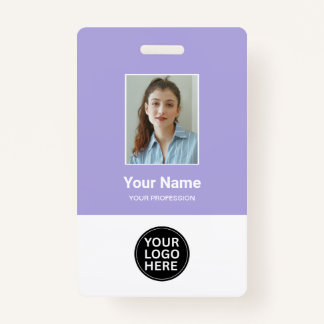 Custom Lilac Employee Photo ID Logo Name Badge ID Badge