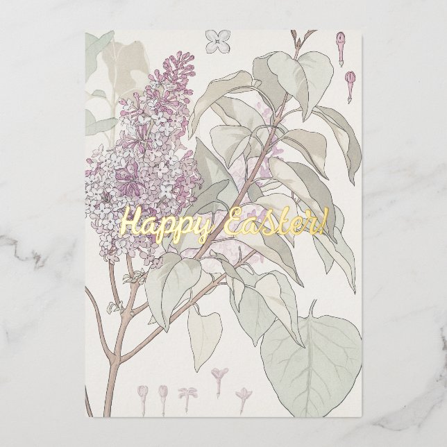 Custom Lilac Foil Holiday Card (Front)