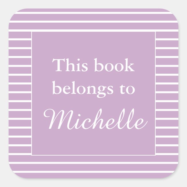 Custom Lilac This Book Belongs to Bookplate Label (Front)