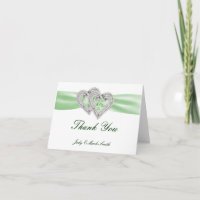 Custom Lime Hearts Thank You Card