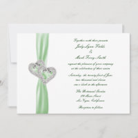 Custom Lime Hearts Wedding Invitation