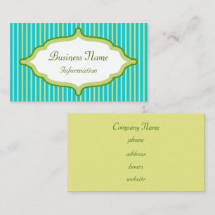 Custom Lime Turquoise Business Card