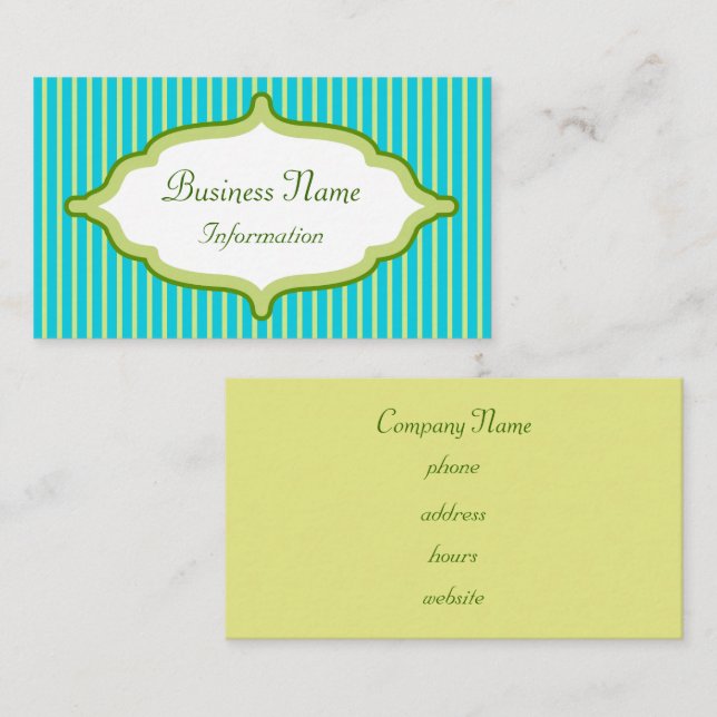 Custom Lime Turquoise Business Card (Front/Back)