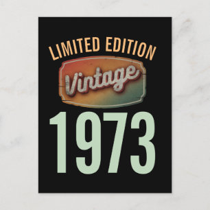 Custom Limited Edition 1973 Vintage Birthyear  Postcard