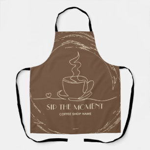 Custom Line art coffee mug Coffee shop Apron
