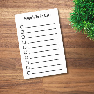 Custom Lined To Do List Minimalist Post-it Notes