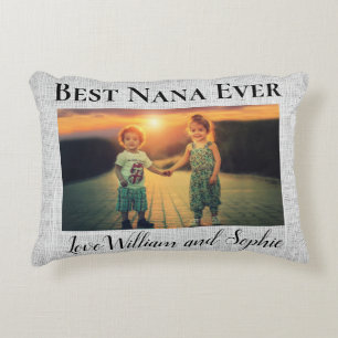 Custom Linen Best Nana Ever Photo Decorative Cushion