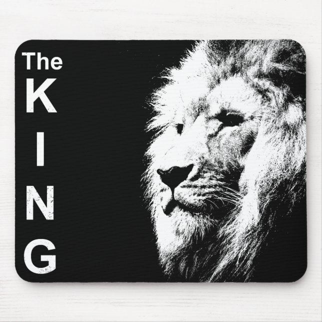 Custom Lion Head Pop Art Picture The King Template Mouse Mat (Front)