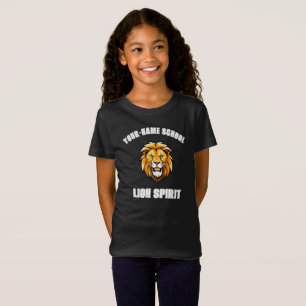 CUSTOM Lion Mascot Yellow Gold - School College T-Shirt