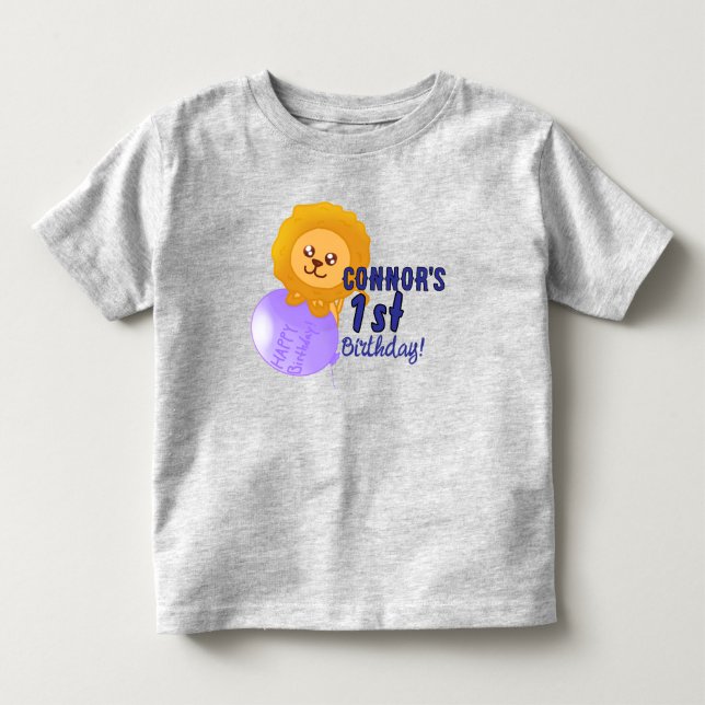Custom Lion Themed Birthday T-Shirt (Front)
