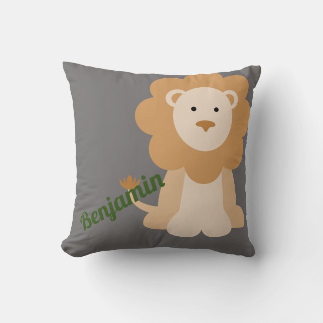 Custom Lion Throw Pillow (Front)