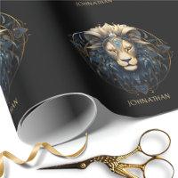 Custom Lion Zodiac Symbol Black Gold Cosmic Leo