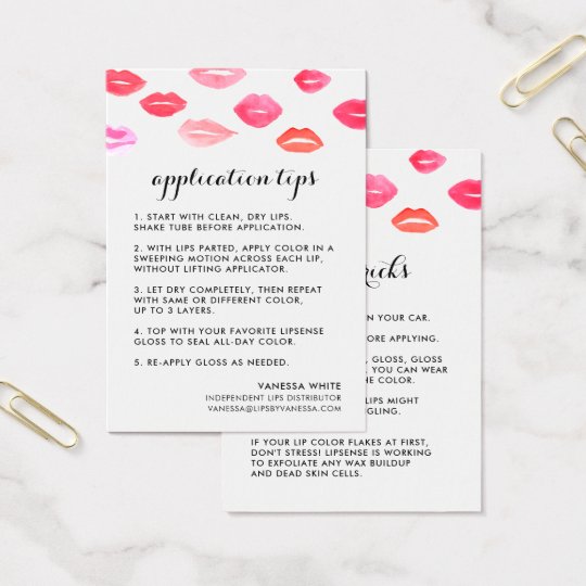 Custom Lip Product Distributor Tips & Tricks Business Card