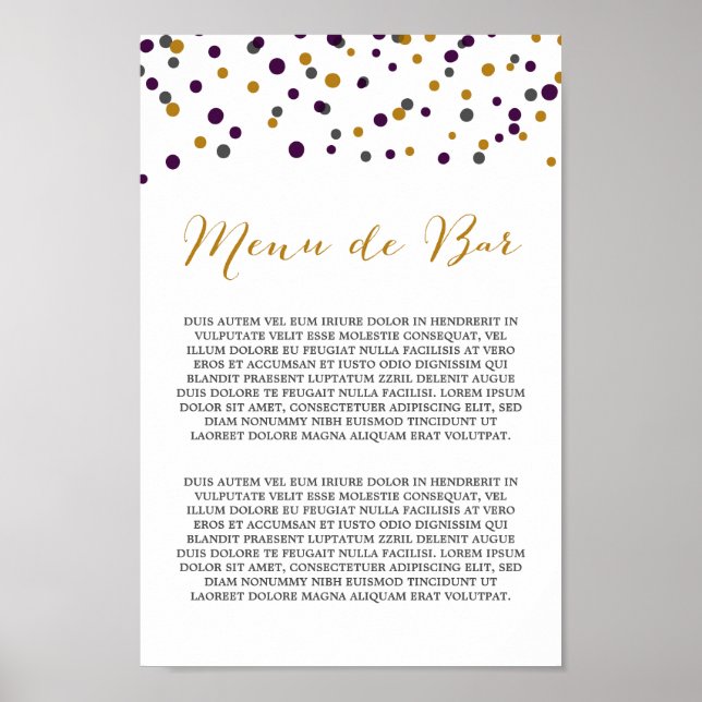 Custom Listing - Alcohol Menu Poster (Front)