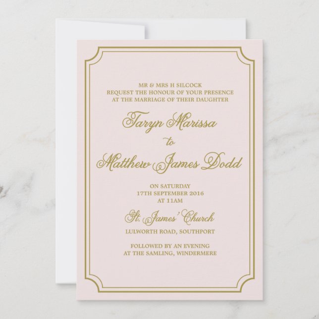 Custom Listing for Taryn - Wedding Invitation (Front)