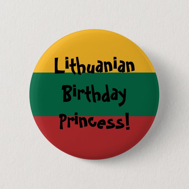Custom Lithuanian Flag 6 Cm Round Badge (Front)