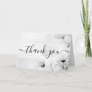 Custom Little B&W Flowers Thank You Card