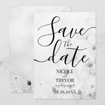 Custom Little B&W Flowers Wedding