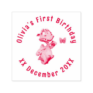 Custom Little Dragon First Birthday Stamp