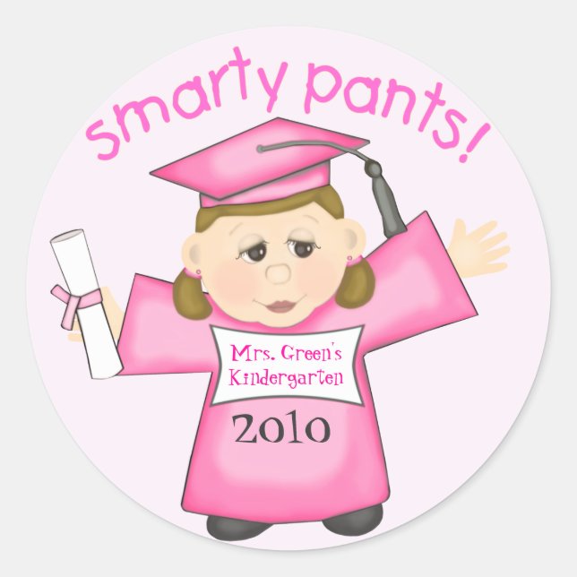 Custom Little Girl's Graduation Sticker (Front)