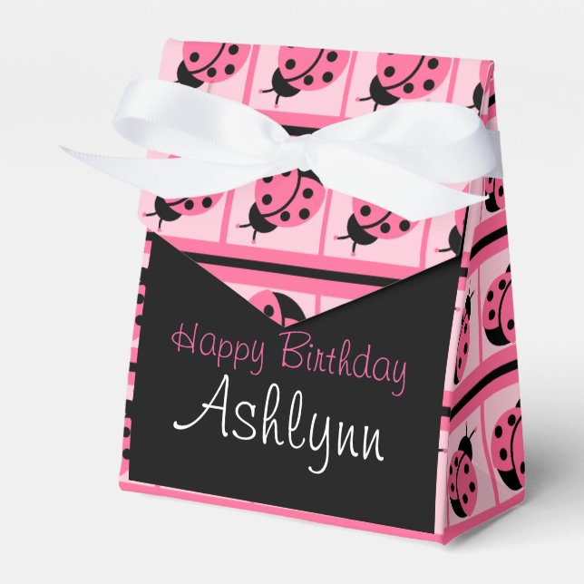 Custom "Little Lady Bug" Favour Box (Front Side)