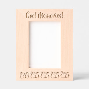 Custom Little Penguins, Winter, 5 x 7" Portrait Etched Frames