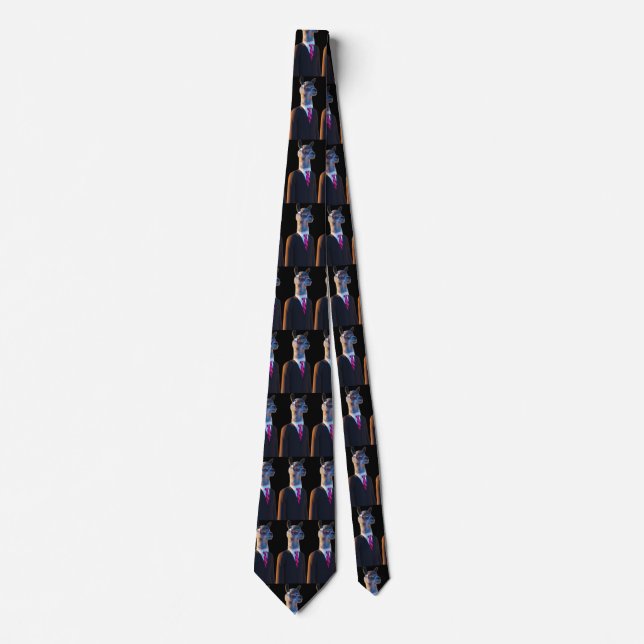 Custom llama suit classy black sunglasses funny  n tie (Front)