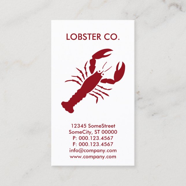 custom lobster company business card (Front)