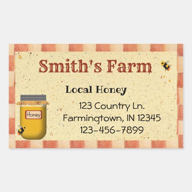 Custom Local Honey Sticker (Front)