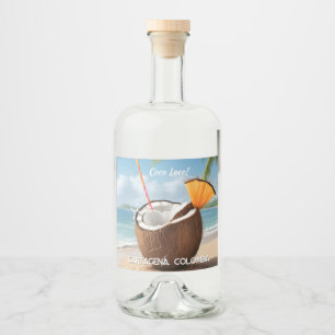 Custom Location Coco Loco Liquor Bottle Label