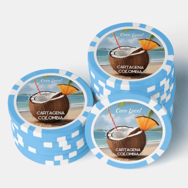 Custom Location Coco Loco Poker Chips (Stack)