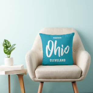 Custom Location, Name & Color Ohio Cushion