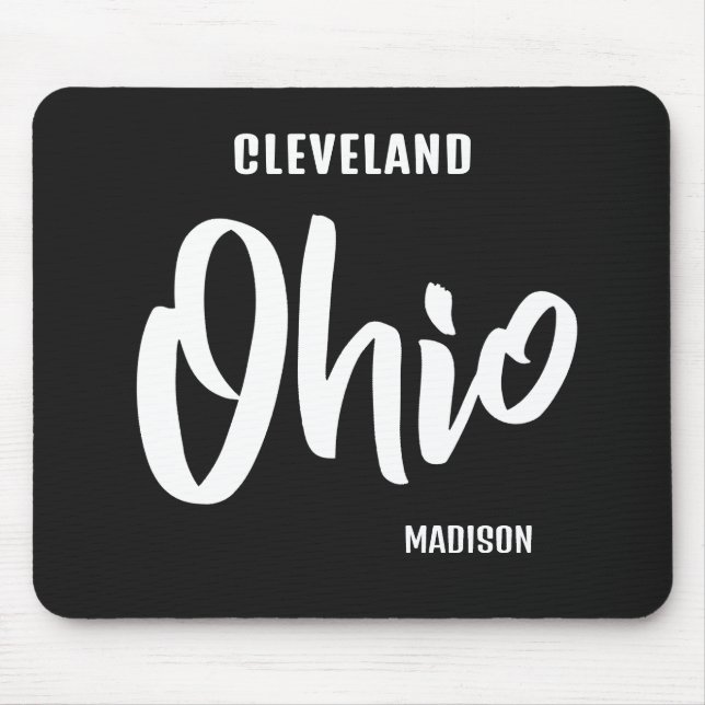Custom Location, Name & Color Ohio Mouse Mat (Front)