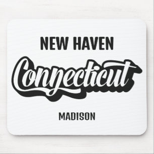 Custom Location & Name Connecticut Mouse Mat